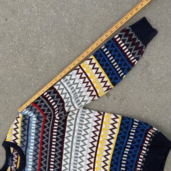 Gap Zig Zag Crewneck Patterned Multicolor Lambswool Sweater XL - Picture 8 of 8